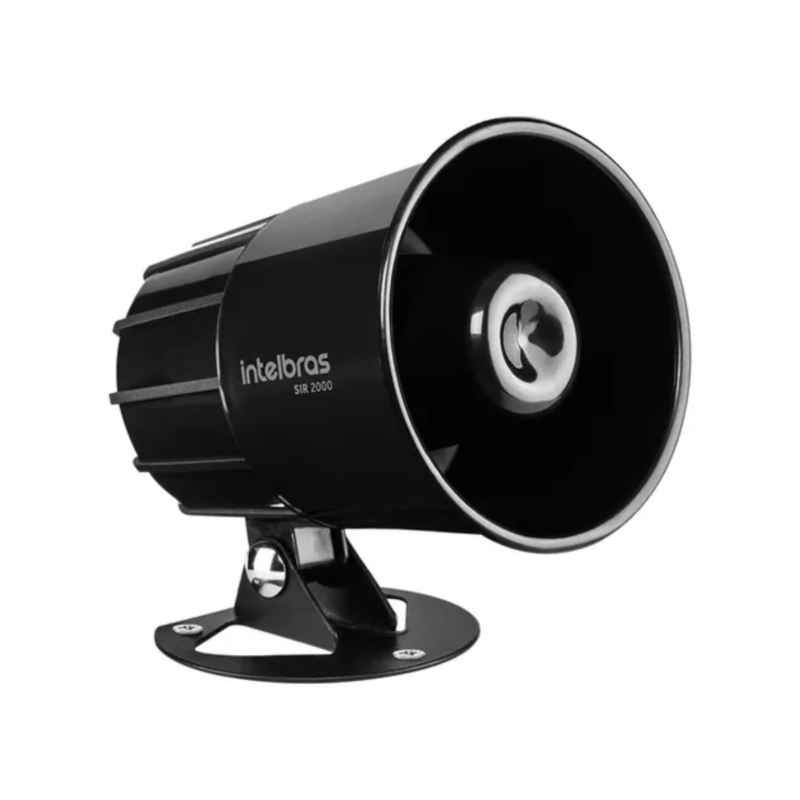 Sirene com Fio Intelbras SIR 2000 Preto| 115 dB para Sistemas de Segurança